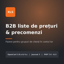 B2B liste de prețuri și precomenzi