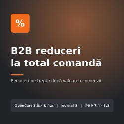 B2B reduceri la totalul comenzii B2B reduceri la totalul comenzii